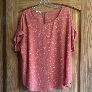Maurices Pink Relaxed Short Sleeve Blouse